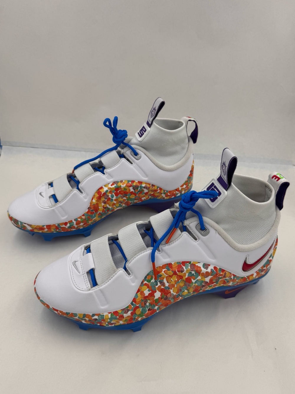 Nike LeBron IV 4 Menace 3 Fruity Pebbles  Football Cleats Men’s 10.5, NEW NWOT - Picture 10 of 16